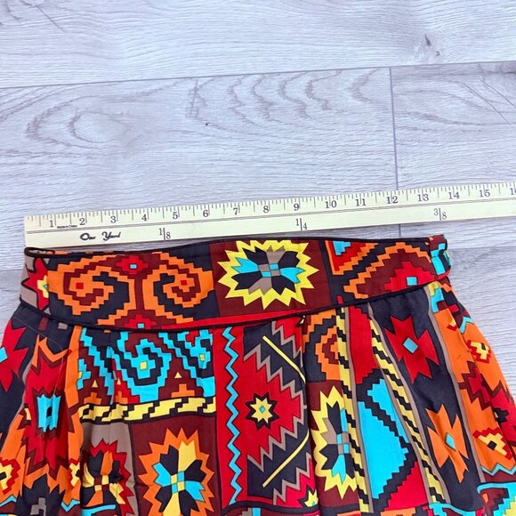 Doncaster Geometric ALine Skirt Size 8 Patchwork VTG Southwest Style Ethnic Boho - Picture 9 of 12